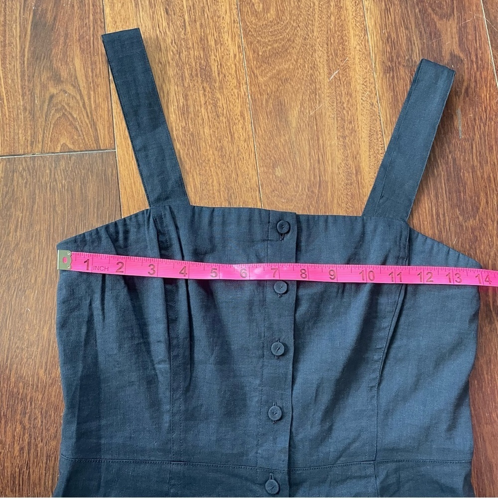 NWT Theory Kayleigh Button Front Mini Dress Navy Blue Sleeveless Linen Blend 0 - Picture 13 of 15